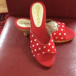 Candy red polka dot slide